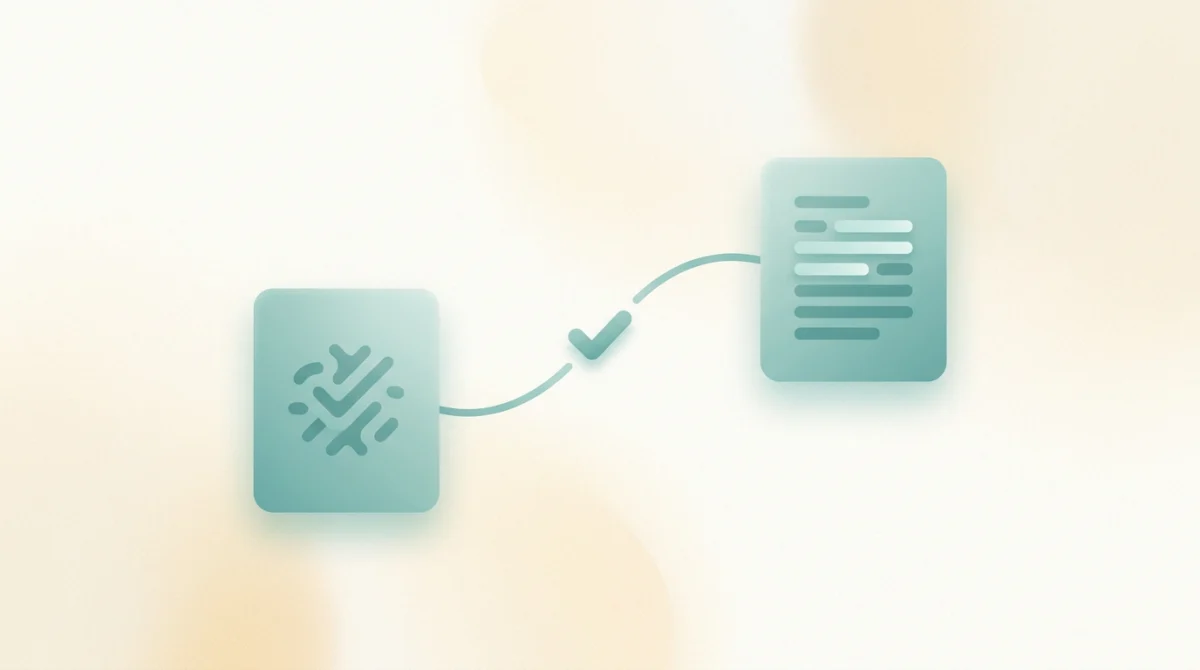 Illustration of an AI answer being checked against its highlighted source